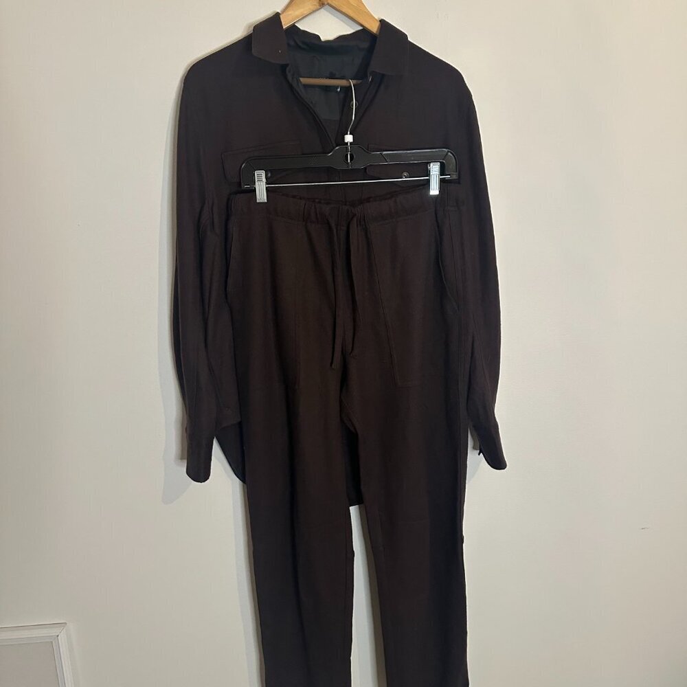Rag & Bone Luisa Wool Relaxed Fit Set Top & Drawstring Pants Casual Quiet Luxury